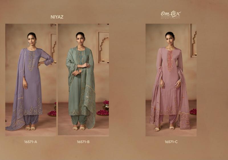 Omtex niyaz wholesale crepe dress material